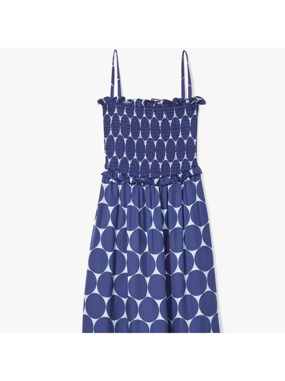 Kate Spade Joy Dot Silk Twill Smocked Dress - Picture 6 of 14